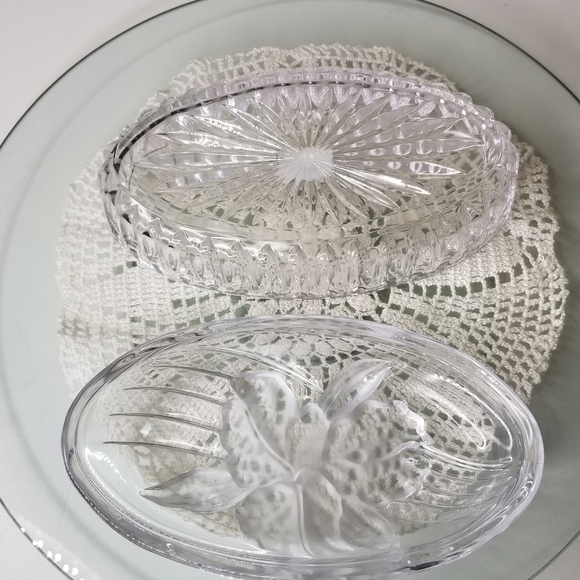 Mikasa Studio Nova Oval Frosted‎ Iris Cyrstal Lid Trinket Dish Candy Trea… - Picture 8 of 12